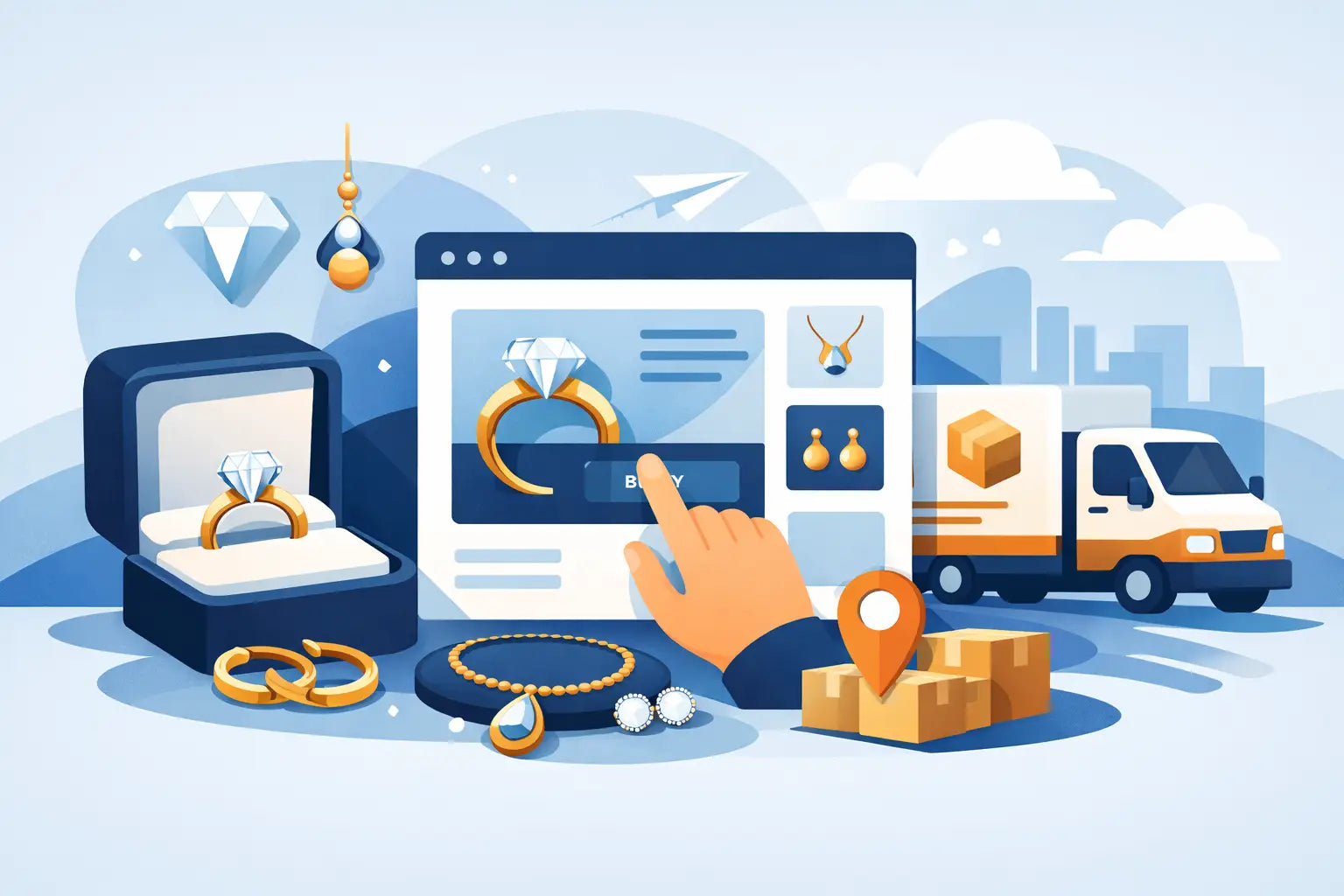 Ecommerce gioielli con spedizione rapida